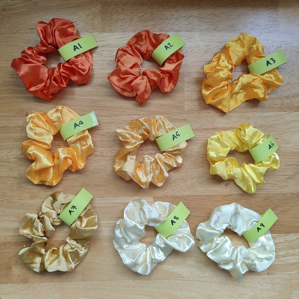 NEW SATIN ELASTIC SCRUNCHIE CHOOSE YOUR COLOR (YELLOW)